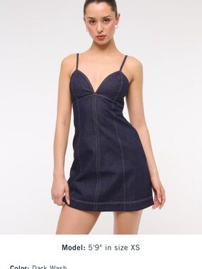 Sweetheart denim mini dress